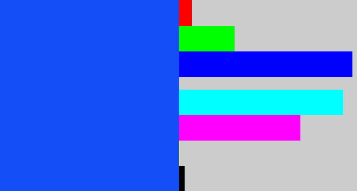 Hex color #134ef7 - electric blue