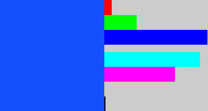 Hex color #1350fc - electric blue