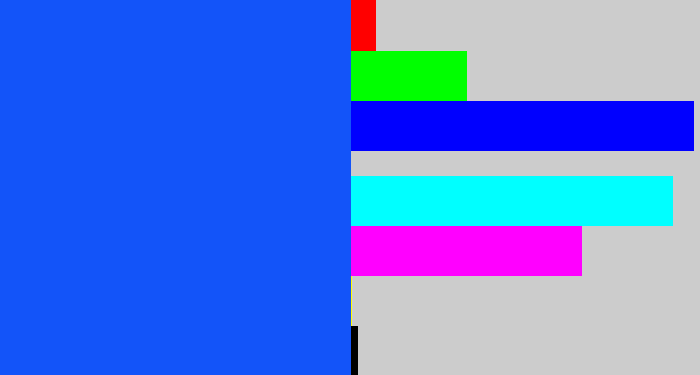 Hex color #1354f9 - electric blue