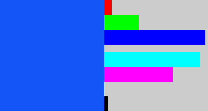 Hex color #1355f7 - electric blue