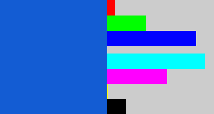 Hex color #135cd3 - azul
