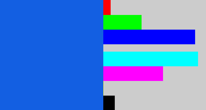 Hex color #135fe2 - azul