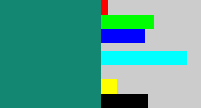 Hex color #138771 - blue green