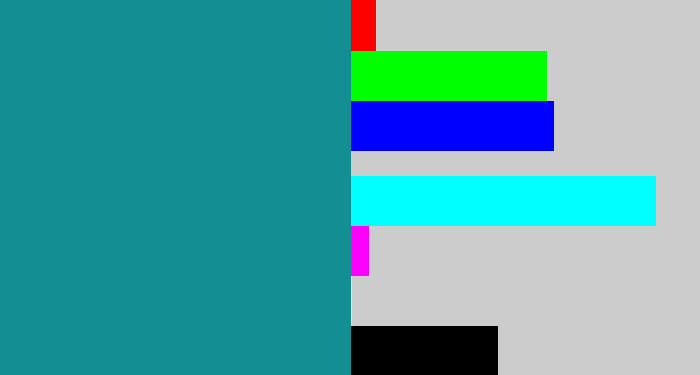 Hex color #138e95 - blue/green