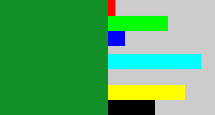 Hex color #138f28 - irish green
