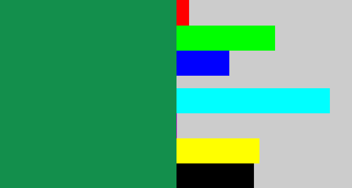 Hex color #138f4c - dark sea green