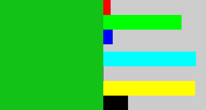 Hex color #13c216 - green