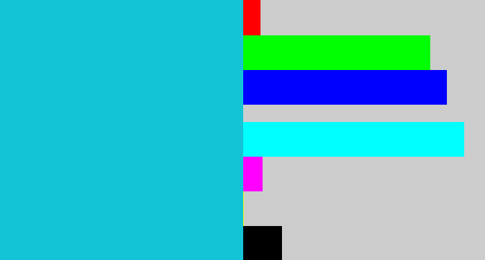 Hex color #13c4d6 - turquoise blue