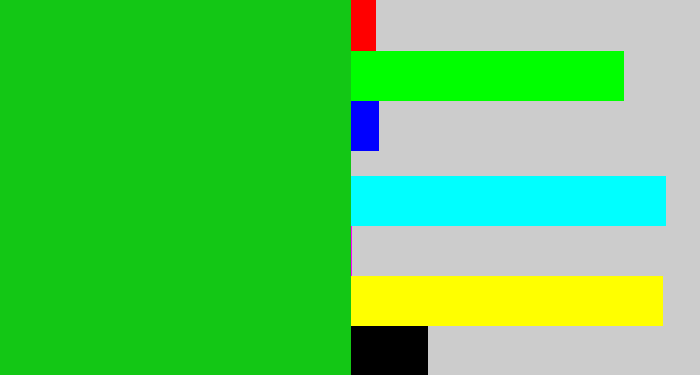Hex color #13c715 - green