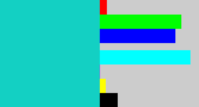 Hex color #13d0c3 - aquamarine