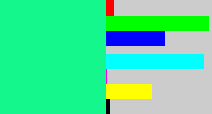 Hex color #13f78d - wintergreen