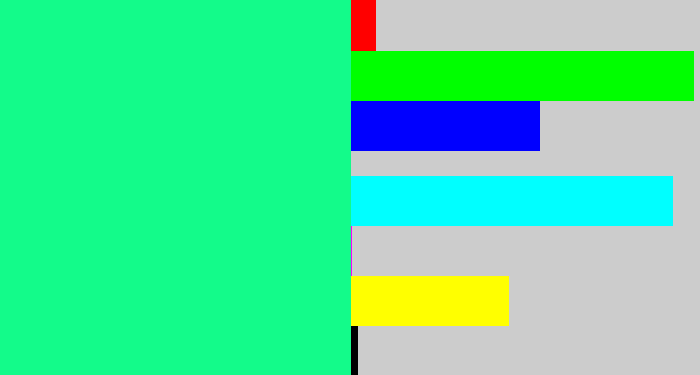 Hex color #13fb8a - wintergreen