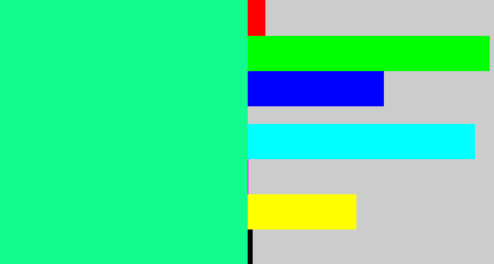 Hex color #13fb8c - wintergreen