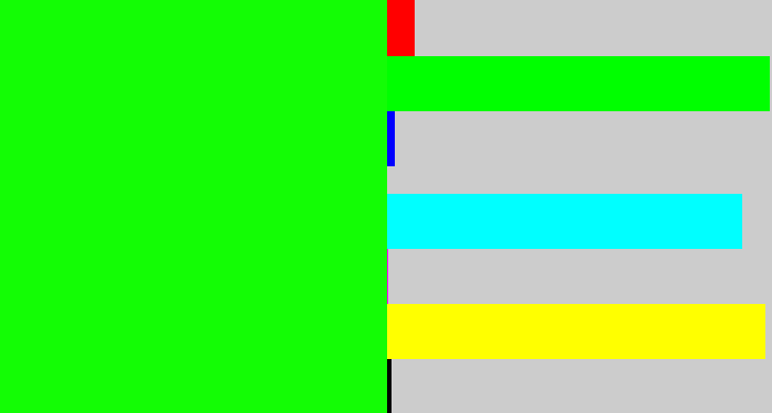 Hex color #13fd05 - highlighter green