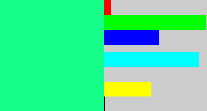 Hex color #13fd88 - wintergreen