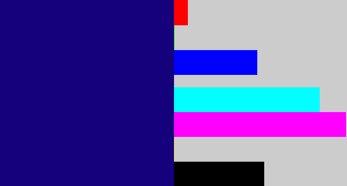 Hex color #14017b - deep blue