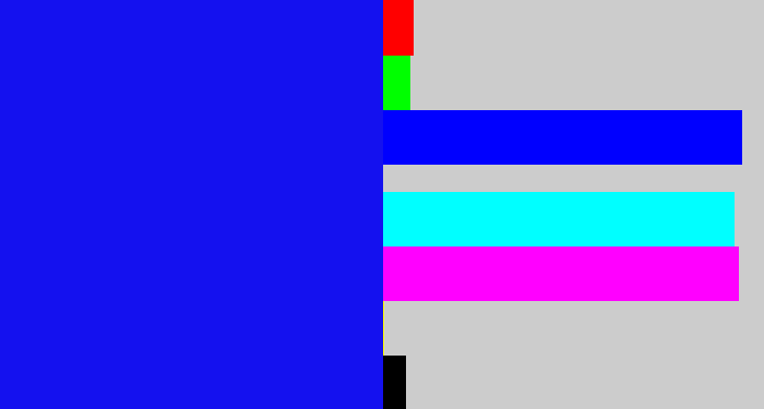 Hex color #1411ef - strong blue