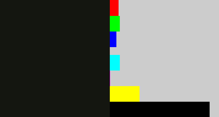 Hex color #141610 - almost black