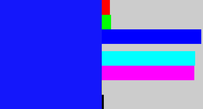 Hex color #1417fb - rich blue