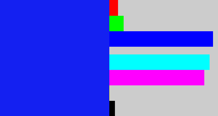 Hex color #1420f1 - vivid blue