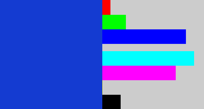 Hex color #143bd1 - blue blue