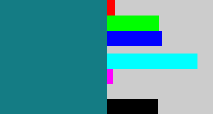 Hex color #147c84 - deep aqua