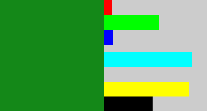 Hex color #148818 - emerald green