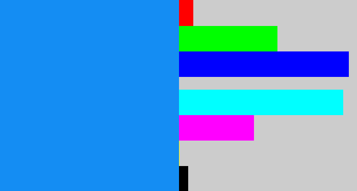 Hex color #148df3 - azure