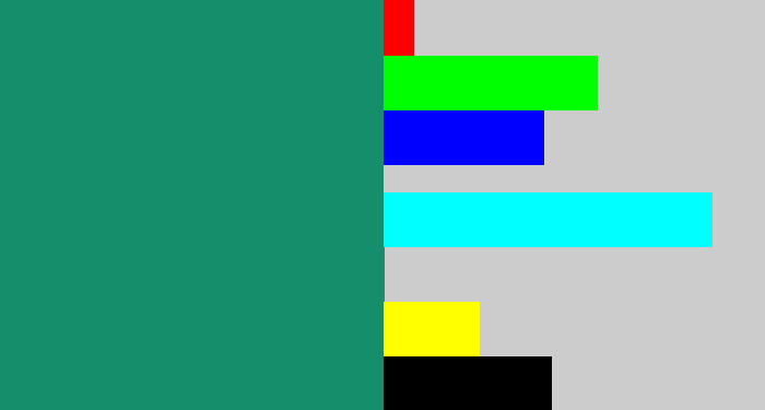 Hex color #148e6b - viridian