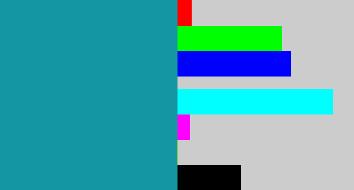 Hex color #1497a3 - blue/green