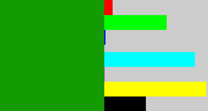 Hex color #149a03 - true green