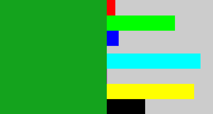 Hex color #14a31d - green