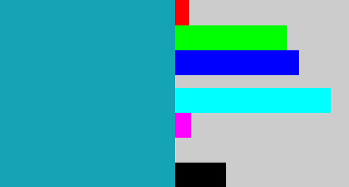 Hex color #14a4b4 - topaz