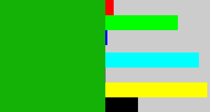 Hex color #14b106 - green