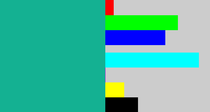 Hex color #14b192 - green blue