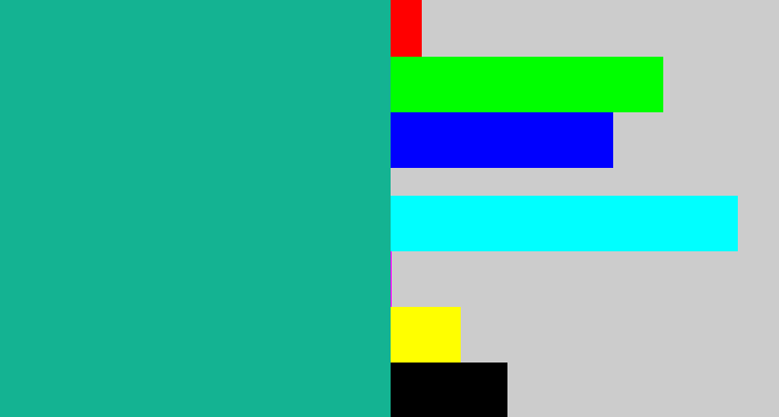Hex color #14b392 - green blue