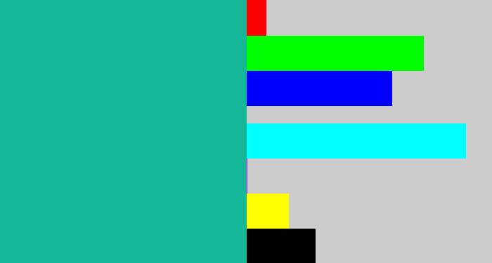 Hex color #14b797 - green blue