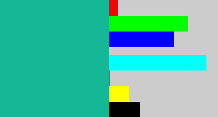 Hex color #14b897 - green blue