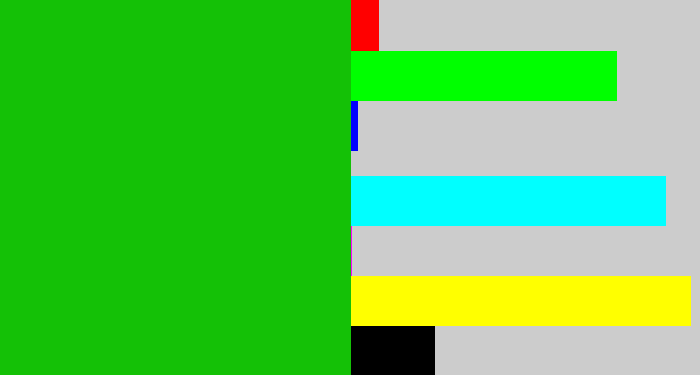 Hex color #14c106 - green