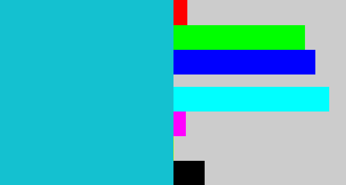 Hex color #14c1d0 - turquoise blue
