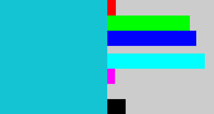 Hex color #14c4d3 - turquoise blue