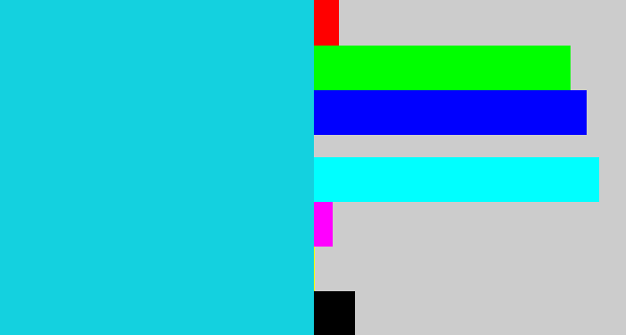 Hex color #14d1df - aqua blue