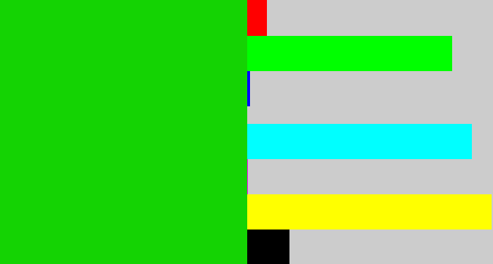 Hex color #14d303 - vibrant green