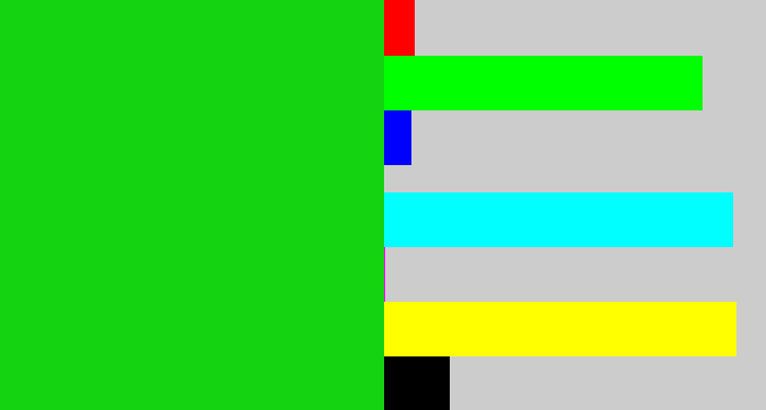 Hex color #14d412 - vibrant green