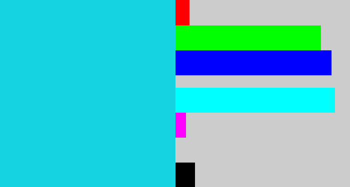 Hex color #14d4e2 - aqua blue