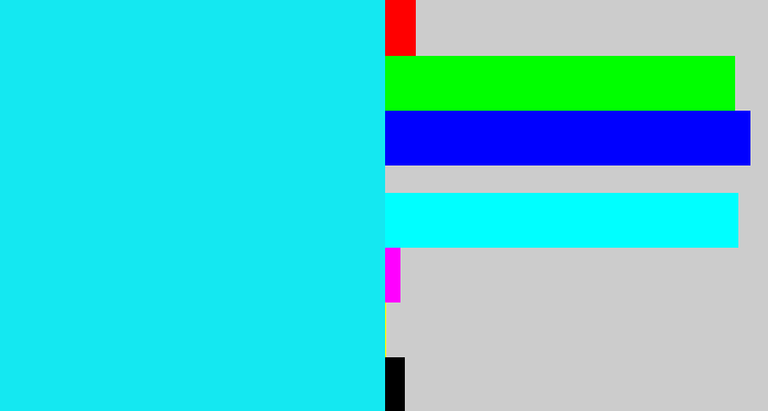 Hex color #14e8f1 - bright aqua