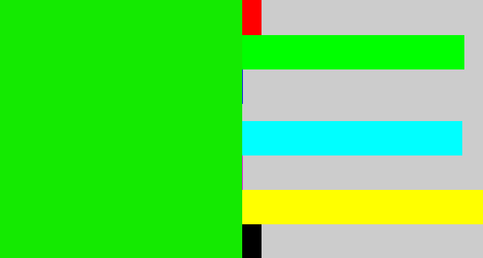 Hex color #14ea01 - vibrant green