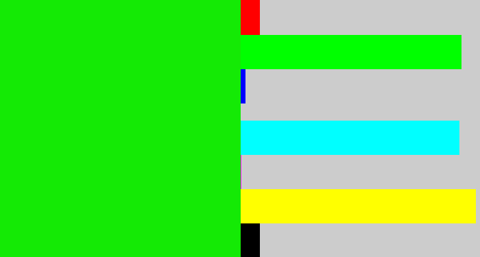 Hex color #14ea05 - vibrant green