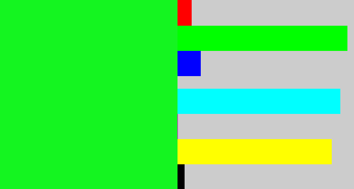 Hex color #14f520 - hot green