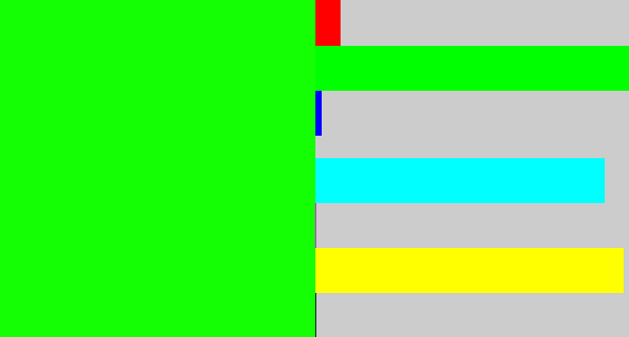 Hex color #14fe04 - highlighter green
